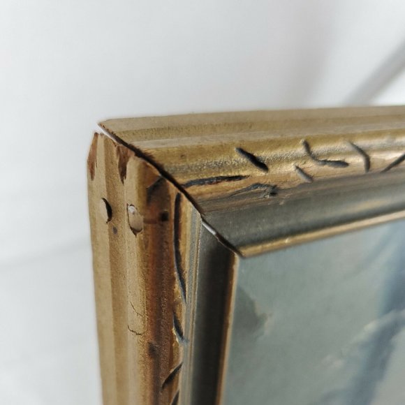 Antique Original Oil Painting Mountain Lake By Harry Leonard Lopp Pacific NW - Picture 7 of 8